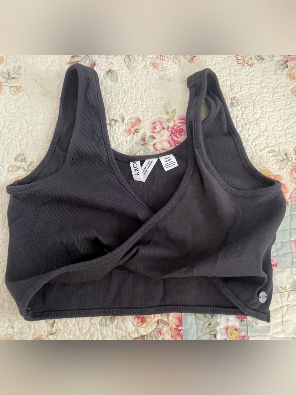 Roxy Charcoal Ribbed Tank